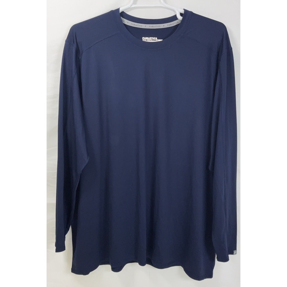NWOT Men's‎ Fabletics Training Day Long Sleeve Tee Shirt Navy Blue Plus 3X